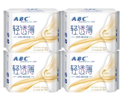 ABC亲柔立围日用超极薄棉柔姨妈巾240mm卫生巾 8片
