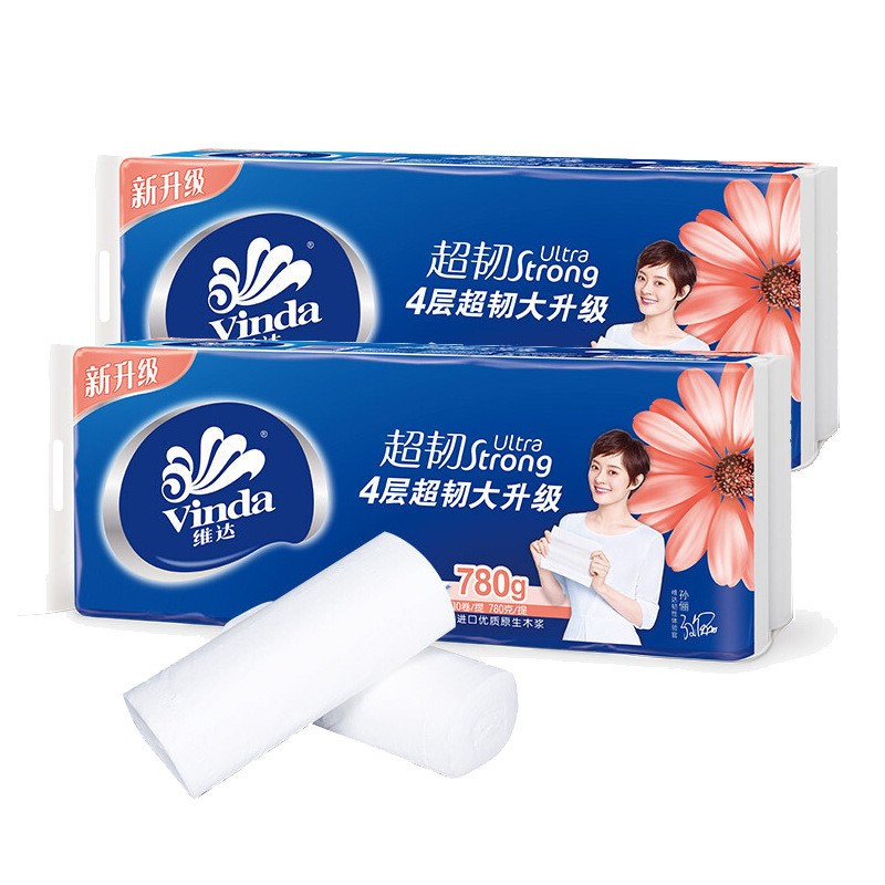 维达卷纸 超韧4层780g卫生纸无芯厕所卷筒纸手纸巾家用实惠装图3